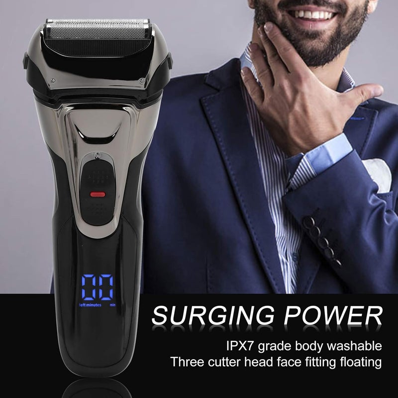 woobles Cordless USB Charging Men Waterproof Electric Shaver, Portable Beard Trimmer Razor for Home Daily Use or Salon - Image 1